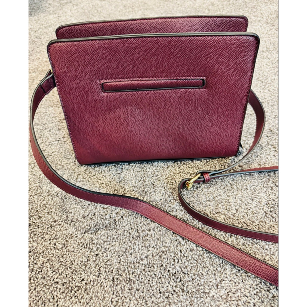 London Fog 100th Anniversary Taylor Studded Crossbody Plum Faux Leather NWT - Picture 5 of 11